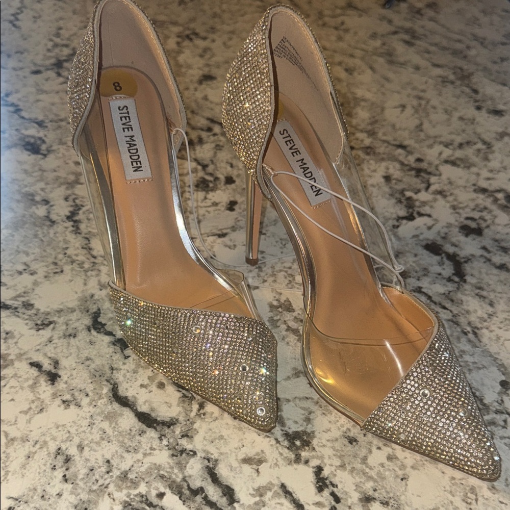 Steve Madden Glittering Silver Heels